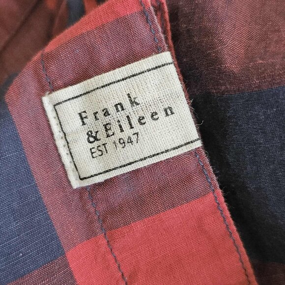 Frank & Eileen 'Frank' Buffalo Plaid Cotton Shirt $248 Red and Navy Size XL - Picture 6 of 10